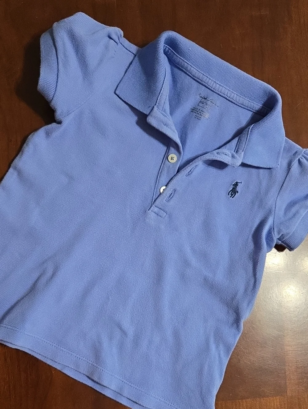 Ralph Lauren Kids Light Blue Polo with Navy Logo